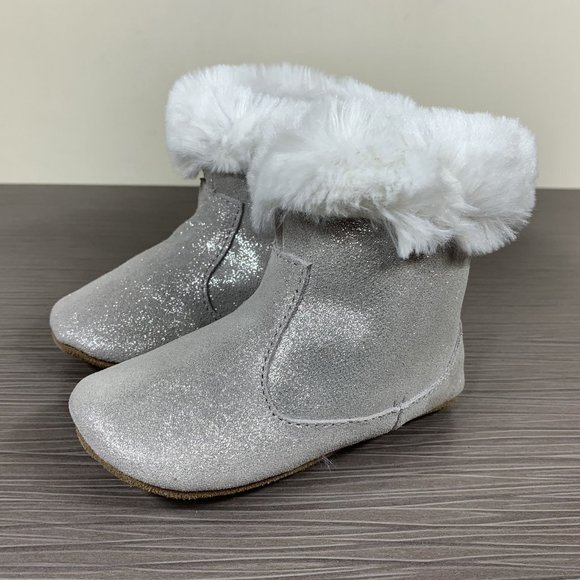 Robeez 'Thea Twinkle' Bootie, Grey Leather, Walker Size 24 months - Picture 4 of 11